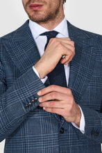 Load image into Gallery viewer, New SUITREVIEW Elmhurst Slate Blue Glen Check Wool, Silk, Linen Loro Piana Suit - All Sizes and Separates Made to Order!