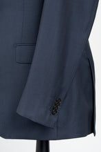 Load image into Gallery viewer, New SUITREVIEW Elmhurst Navy Blue Birdseye Pure Wool Traveller Zegna Suit - Size 38R and 42R (High Rise)
