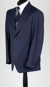 New SUITREVIEW Elmhurst Blue Pure Wool All Season Zegna Traveller Suit - Size 44R (Flat Front)