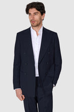 Load image into Gallery viewer, New SUITREVIEW Elmhurst Midnight Blue Pure Wool Open Weave DB Suit - Size 36R, 38R, 40R, 42R, 44R