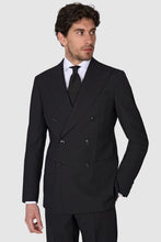 Load image into Gallery viewer, New SUITREVIEW Elmhurst Black Pure Wool Open Weave DB Suit - Size 40S, 42R, 44S, 44L