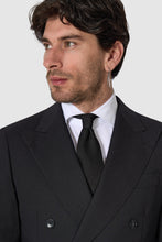 Load image into Gallery viewer, New SUITREVIEW Elmhurst Black Pure Wool Open Weave DB Suit - Size 40S, 42R, 44S, 44R, 44L