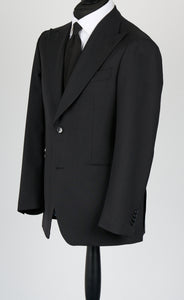 New SUITREVIEW Elmhurst  Black Pure Wool All Season Open Weave Suit - All Sizes Made To Order!