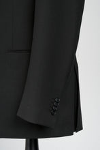 Load image into Gallery viewer, New SUITREVIEW Elmhurst  Black Pure Wool All Season Open Weave Suit - All Sizes Made To Order!