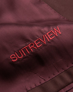 New SUITREVIEW Elmhurst Burgundy Pure Wool Super 130s DB Suit - Size 40R