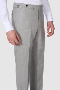 New SUITREVIEW Elmhurst Light Gray Pure Wool All Season DB Suit - Size 42R