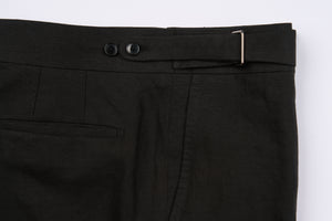 New SUITREVIEW Elmhurst Black Pure Linen DB Suit - All Sizes Made To Order