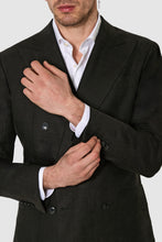 Load image into Gallery viewer, New SUITREVIEW Elmhurst Black Pure Linen DB Suit - All Sizes Made To Order
