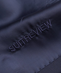New SUITREVIEW Elmhurst Navy Pure Wool Super 150s Doppio Impuntura Luxury Suit - All Sizes Available!