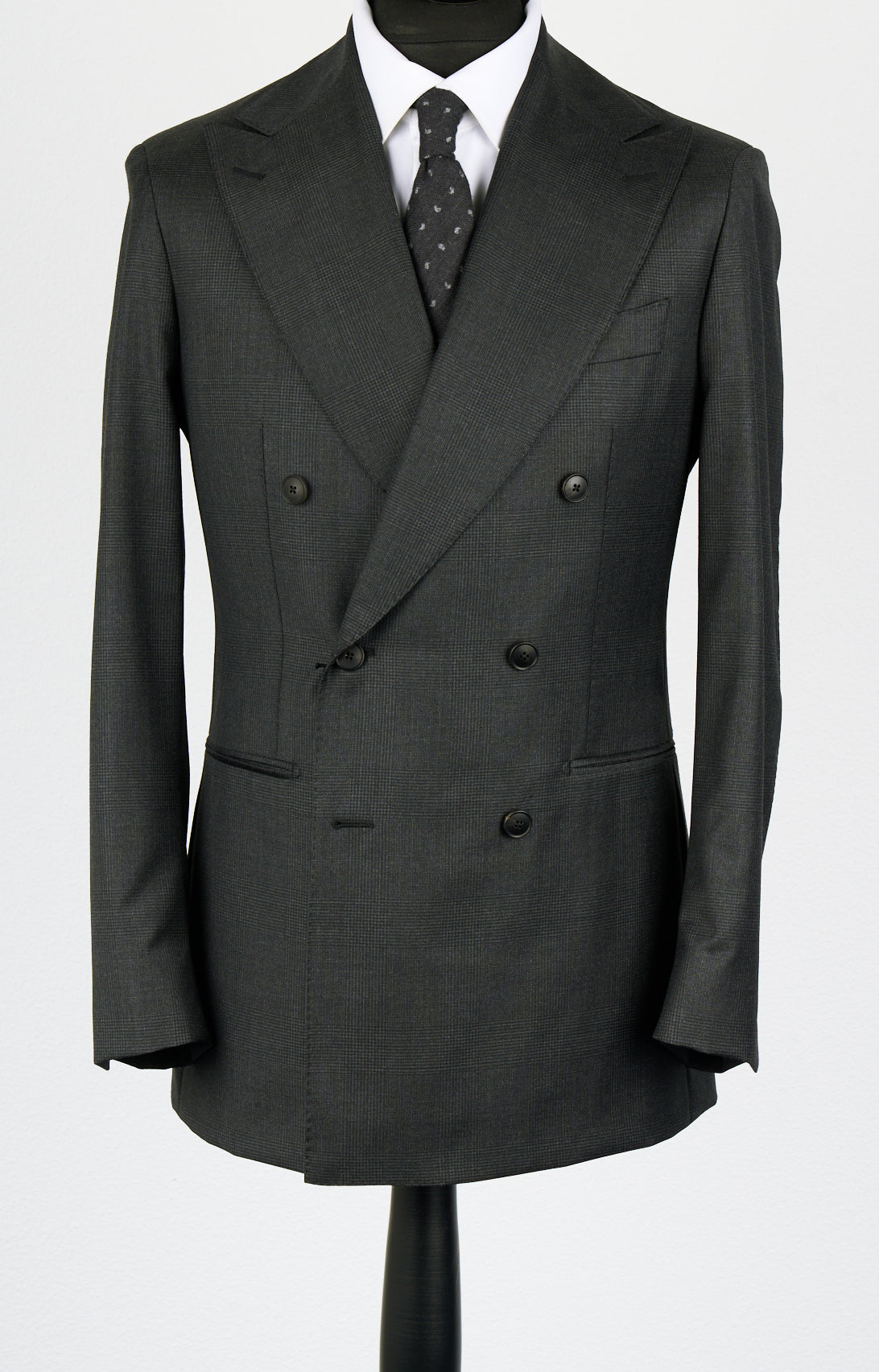 New SUITREVIEW Elmhurst Charcoal Check Pure Wool All Season Super 110s Suit - Size 36S, 38R, 40S, 40R, 42S, 42R