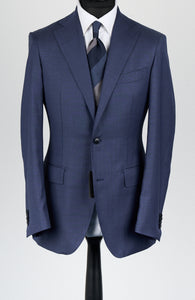 New SUITREVIEW Elmhurst Mid Blue Pure Wool Super 110s All Season Suit - Size 42R