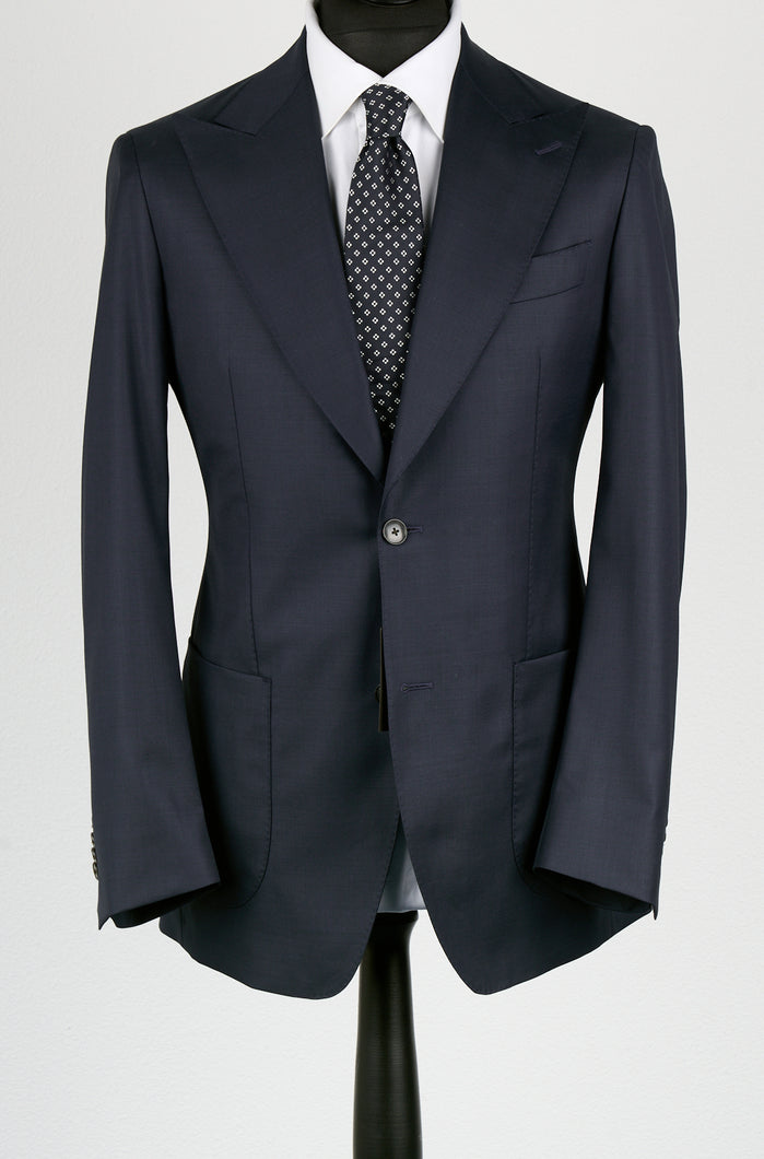 New SUITREVIEW Elmhurst Navy Blue Pure Wool Super 110s All Season Suit - Size 40S