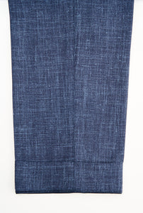 New SUITREVIEW Elmhurst Storm Blue Wool, Silk and Linen Loro Piana DB Suit - 36R, 40S, 42S, 44S