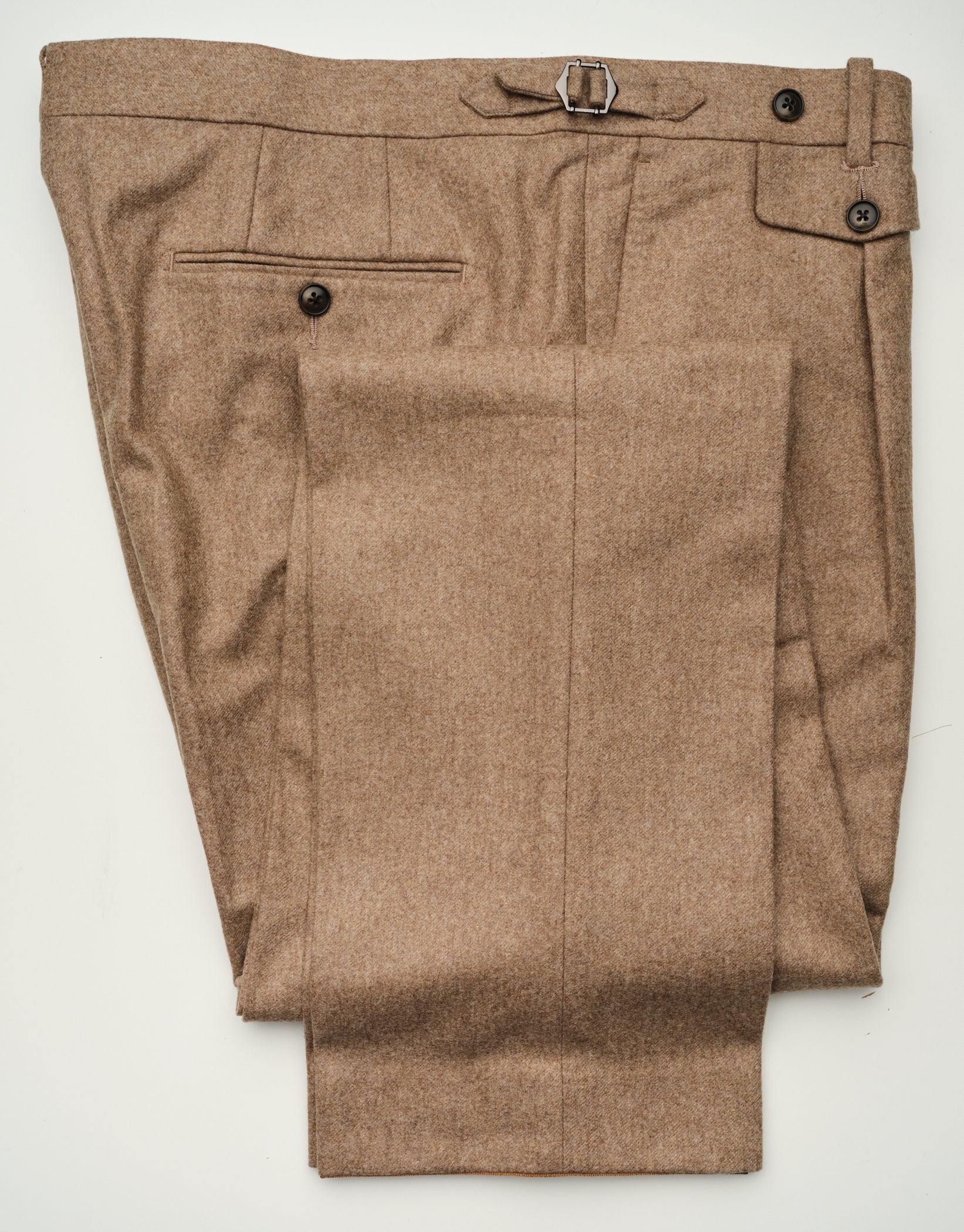 New Suitsupply Brentwood Brown Pure Circular Wool Flannel Pants - Waist Size 40