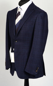 New Suitsupply Havana Navy Check Pure Wool Flannel Blazer - Size 38R