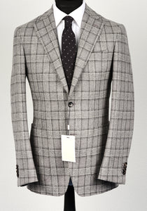 New Suitsupply Havana Gray Check Wool and Cashmere Blazer - Size 38R