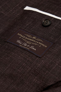 New Suitsupply Havana Brown Plain Wool, Silk and Linen Wide Lapel Blazer - Size 36R