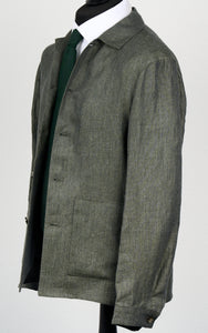 New Suitsupply Walter Mid Green Pure Linen Shirt Jacket - Size 40R (Final Sale)