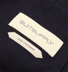 New Suitsupply Greenwich Navy Herringbone Wool/Cashmere Shirt Jacket - All Sizes Available! (Size Down!)