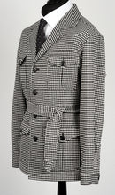 Load image into Gallery viewer, New Suitsupply Sahara Black Houndstooth Wool and Cashmere Safari Jacket - Size 42R