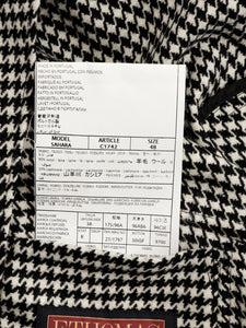 New Suitsupply Sahara Black Houndstooth Wool and Cashmere Safari Jacket - Size 42R