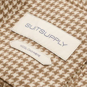 New Suitsupply Sahara Light Brown Houndstooth Wool and Cashmere Safari Jacket - All Sizes Available!