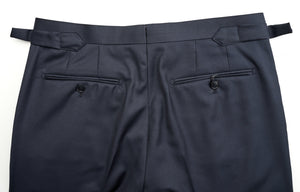 New SUITREVIEW Elmhurst Dark Navy Blue Pure Wool Super 110s Pants - Waist Size 38 and 40 (Single Pleat)