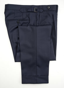 New SUITREVIEW Elmhurst Dark Navy Blue Pure Wool Super 110s Pants - Waist Size 38 (Single Pleat)