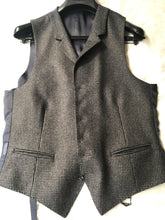 Load image into Gallery viewer, New Without Tags CAPETOWN Brown Houndstooth 100% Wool Waistcoat- Size 38R