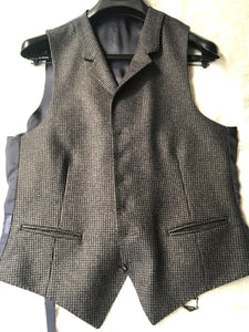 New Without Tags CAPETOWN Brown Houndstooth 100% Wool Waistcoat- Size 38R