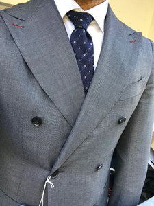 New With Tags SUITSUPPLY JORT Gray Birdseye Wool and Silk Suit - SIze 40R