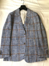 Load image into Gallery viewer, New With Tags SUITSUPPLY HAVANA Blue Check Silk and Cotton Blazer - Size 46S