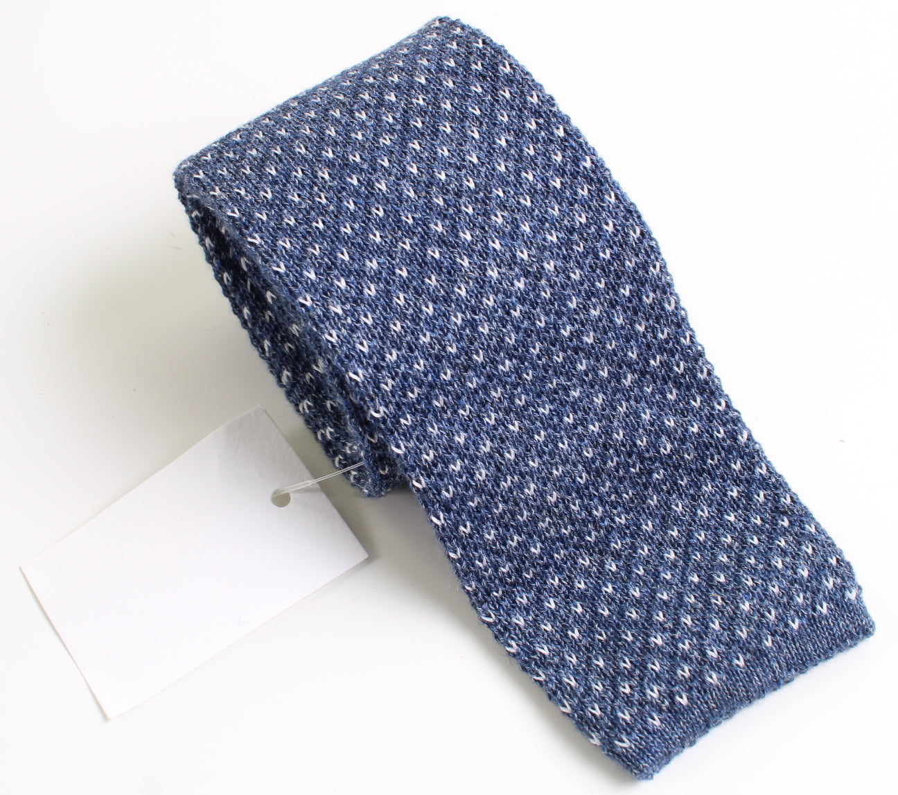 New With Tags SUITSUPPLY Blue Textured 100% Cotton Knit Tie