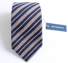 Load image into Gallery viewer, New With Tags SUITSUPPLY Brown and Blue Stripe 100% Wool Tie