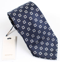 Load image into Gallery viewer, New With Tags SUITSUPPLY Navy Silver Diamond 100% Silk Tie