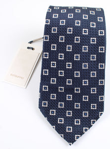 New With Tags SUITSUPPLY Navy Silver Diamond 100% Silk Tie
