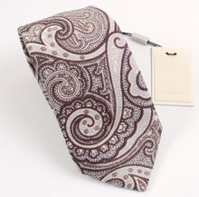 Load image into Gallery viewer, New With Tags SUITSUPPLY Brown Paisley 100% Linen Tie