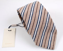 Load image into Gallery viewer, New With Tags SUITSUPPLY Light Brown Stripe Silk and Cotton Tie