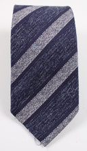 Load image into Gallery viewer, New With Tags SUITSUPPLY Navy Silver Silk, Linen and Wool Tie
