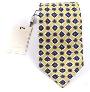 New With Tags SUITSUPPLY Gold Flower 100% Silk Tie