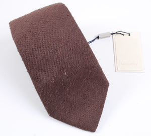 New With Tags SUITSUPPLY Brown Plain 100% Silk Tie