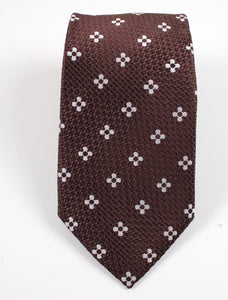 New With Tags SUITSUPPLY Brown Flower 100% Silk Tie