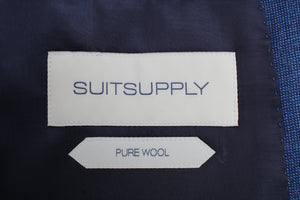New Suitsupply Lazio  Blue Plain 100% Wool Suit - Size 36R, 38R, 40R and 44R (Low Price)