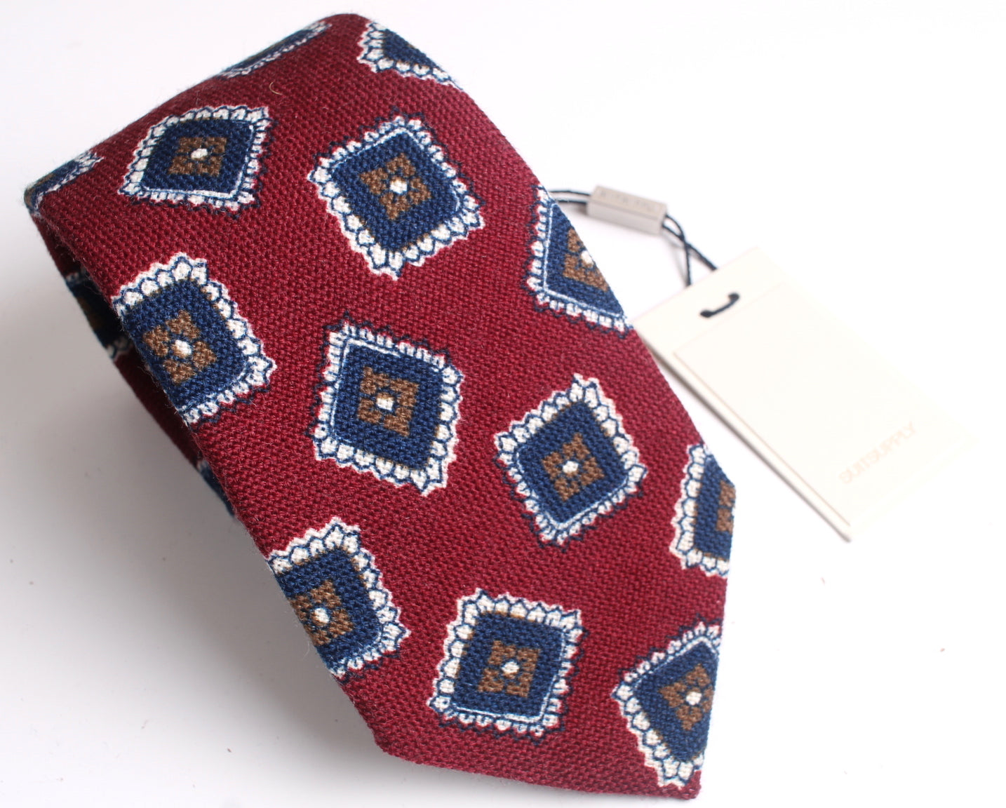 New SUITSUPPLY Burgundy Graphic Tie