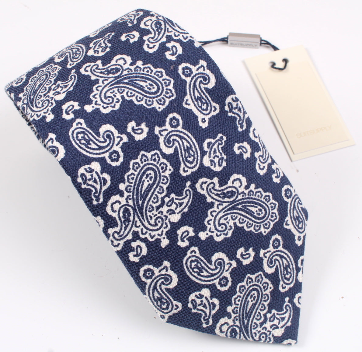 New SUITSUPPLY Navy Paisley Tie