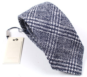 New SUITSUPPLY Blue Check Wool and Silk Tie