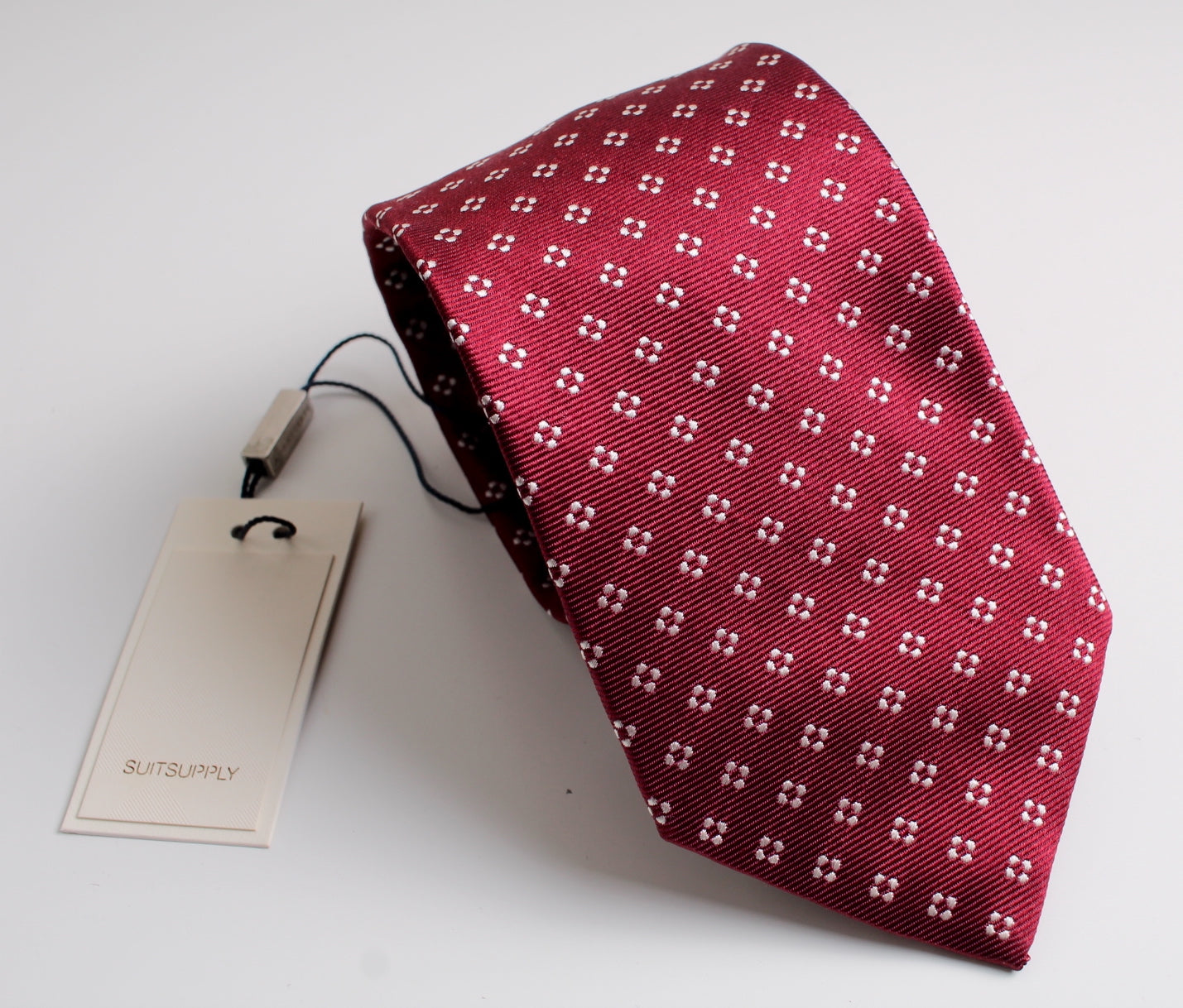 New SUITSUPPLY Red Flower Pure Silk Tie