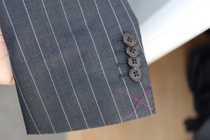 New With Tags SOHO Dark Gray Pinstripe 100% Wool Super 130s DB Blazer - Size 40S