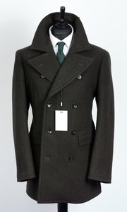 New Suitsupply Phoenix Green Pure Wool DB Coat - Size 46R