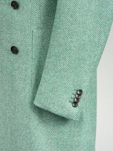 Load image into Gallery viewer, New Suitsupply Lavello Green/Teal Herringbone Pure Wool DB Coat - Size 38R